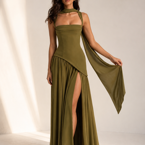 Robe Maxi Encolure Carrée