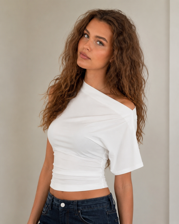 Haut Ajusté Coupe Asymétrique